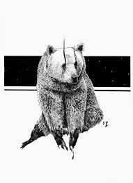 Evanescing Bear Ink Illustration Samuele Zardinoni Fur Black Smoke Star Art Artist Pen Fineliner Animal Dark Tattoo Star Art Art Art Inspiration