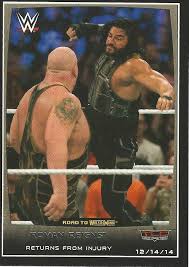 American professional wrestler, actor and canadian football defensive tackle. 2015 Wwe Road To Wrestlemania Trading Cards Topps Roman Reigns No 68 Pro Wrestling Fandom