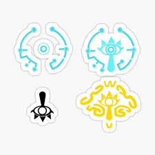 The character font symbols are present in the videogame breath of the wild. Sheikah Eye Stickers Redbubble