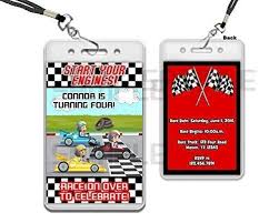 Race car birthday invitation race car birthday party from race car themed birthday invitations printable race car birthday party invitation the invited guest will be able to receive a treat and an invitation at the thesame time. Amazon Com Race Car Vip Pass Lanyard Birthday Invitation Boy Handmade