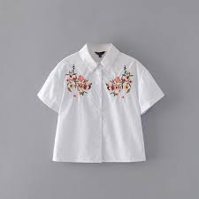 Us 13 11 Women Summer Cotton Blouse Short Sleeve Embroidery White Tops Loose Casual Blouses Short Blusas Feminino Cd7980 0705 In Blouses Shirts