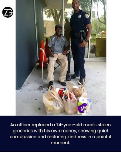 Officer replaces stolen groceries for elderly man