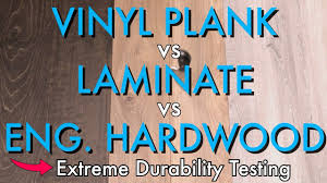Vinyl Plank Vs Laminate Vs Engineered Hardwood Youtube In 2020 Vinyl Plank Engineered Hardwood Hardwood