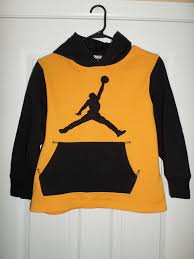Black And Yellow Jordans 12 Shirt Youth Boys Yellow Black Nike Air Jordan Stitched Logo Hoodie Size L 12 13 Guc Black Nikes Boys Long Sleeve Hoodies