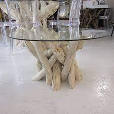 Rustic milled driftwood table with reclaimed rebar legs. Round Driftwood Coffee Table 40cm High By Doris Brixham Notonthehighstreet Com
