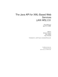 Are completely removed from the java installation. Jaxws 2 0 Fr Spec Soap Xml Schema