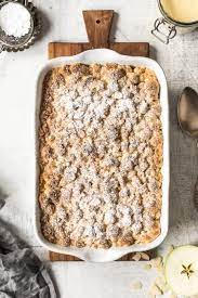 Apple Crumble Mit Zimtstreuseln Und Vanillesauce Kleines Kulinarium Rezept Vanillesauce Streusel Apple Crumble Rezept
