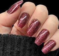 Tinseltown: Fame (P141) - Semi Sheer Dark Red with Glitter Nail Polish