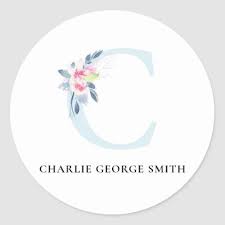 A list of names in which the first letter is c. Soft Blush Blue Floral Alphabets Name Letter C Classic Round Sticker Zazzle Com Alphabet Names Lettering Round Stickers