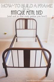 Bed frame with headboard which makes bedroom suite livable made of wood and various metals such as steel, wrought or cast iron. How To Make A Frame For An Antique Metal Bed And Seal In A Rusty Patina Southern Revivals