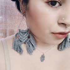 Macramé Earrings/boho Earrings/statement Earrings/fringe Earrings