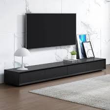 Add a touch style to your living room. Modern 94 Inch Black Tv Stand Rectangle Media Stand Wood Tv Console With 4 Drawers