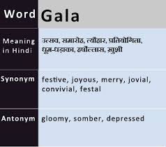 Gala Synonyms Antonyms Hindi Meaning Uses Onlinegkguide English Vocabulary English Vocabulary Words Synonyms And Antonyms