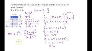 How can i obtain the residuals and plot them versus $x$? Calculating Residuals And Mse For Regression By Hand Youtube