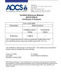 Organizing reference material requires time and effort, and if it isn't done right, it is normal to finish for the reference material to be really useful it must meet two things: Certified Reference Material Aocs 0306 H Certificate Of Analysis