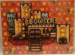 Framed Bowser Castle Pixel Art Pixel Art Pixel Beads Diy Perler Beads