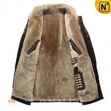 Mens Quilted Leather Shearling Coat Cw857018 Shearling Coat Jackets Quilted Leather