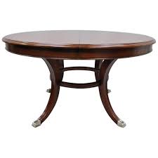 Classic living 7pc dining set (table, 4 side chairs & 2 arm chairs), created for macy's. Thomasville Bogart Collection Round Mahogany Pedestal Base Dining Table W Leaf For Sale At 1stdibs