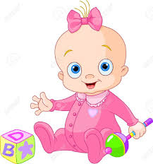 Baby Girl Playing With Rattle Baby Clip Art Baby Girl Cartoon Images Baby Shower Clipart