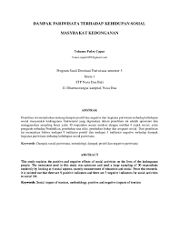 Pdf Jurnal Dampak Pariwisata Terhadap Kehidupan Sosial Masyarakat Kedonganan Bali Pdf Yones Capur Academia Edu
