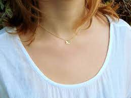 Gold Butterfly Necklace Dainty Charm Necklace Tiny Etsy Butterfly Necklace Gold Butterfly Necklace Simple Necklace