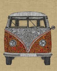 The Camper Art Print Vw Art Hippie Bus Hippie Van