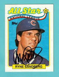 Maybe you would like to learn more about one of these? Mavin Ryne Sandberg Signed Autograph 1989 Topps All Star Baseball Card 387 Cubs