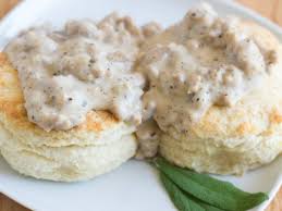 Image result for sausage gravy biscuits