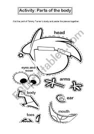 Body parts cut and paste worksheets teaching resources tpt. Parts Of The Body Esl Worksheet By Shok