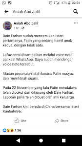Mengejutkan dai farhan sudah rujuk dengan bekas isteri pertama ini pendedahan isterinya fatin. Panasss Dai Farhan Cerai Isteri Pertama Demi Isteri Lindungan Kaabah Kongsi Tular Semasa Forum Cari Infonet