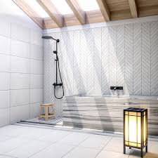 Amazing gallery of interior design and decorating ideas of marble chevron floors in living rooms, dining rooms, bathrooms, laundry/mudrooms, kitchens, entrances/foyers by elite interior designers. Aspen White Polished Marble Collection