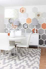 Looking to paint some vintage furniture to go with your accent wall? Paint And Frog Tape You Can Do This A Hexagon Geometric Pattern Wall Home Decor House Interior Decor