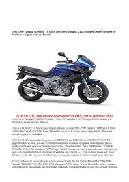 Here you can download file yamaha trx850 wiring diagram pdf 1995 1996 1997 1998 1999 download. Calameo 1991 1999 Yamaha Tdm850 Trx850 1989 1995 Yamaha Xtz750 Super Tenere Motorcycle Workshop Repair Service Manual