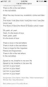 Red Letters Lyrics Crowder Lyrics Letters Words