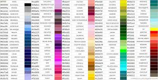 Pd Palette Chart Hex Name Color Official Hex Codes And N