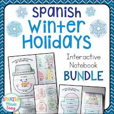 Spanish Winter Holidays Interactive Notebook Bundle Shablony