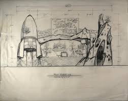 Mike specializes in theme park maps and maps for editorial purposes. Auction Howardlowery Com Bruce Bushman Moonsville Original Design Drawing For Theme Park Show By Former Disney Artist C 1960