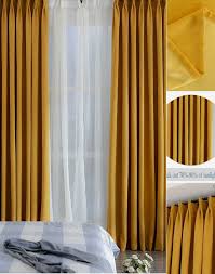 Solid Mustard Yellow Curtains Simple Minimalist Thermal Blackout Bedroom Drapes Mustard Yellow Curtains Yellow Curtains Living Room Yellow Curtains