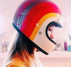Rainbow Motorcycle Helmet Design Custom Helmets Vintage Cafe Racer