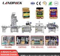 Nuts Cashew Bottles Weighing Filling Capping and Labeling Line