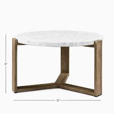 This hefty marble coffee table turns up the glam factor with ease. Mosaic Tiled Outdoor Coffee Table White Marble