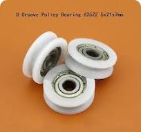 U Groove Nylon Plastic Pulley Deep Groove Ball Bearing Wheel 625ZZ 5x21x7mm