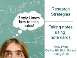 Enter the front and back text for each card. Taking Notes With Note Cards