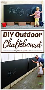 The kids spent an afternoon at orchard supply hardware making the cutest chalkboard wall hanging. Diy Outdoor Chalkboard For Backyards And Patios Rhythms Of Play