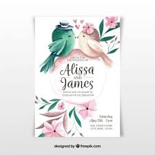 Download Watercolour Wedding Invitation With Birds For Free Convite De Casamento Convites Do Casamento Da Aguarela Imprimir Convite De Casamento
