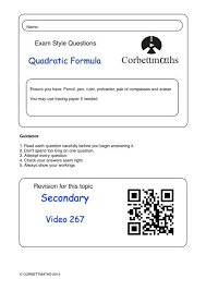 Determine if the solution set for the system of equations shown is the empty set, contains. Quadratic Formula Pdf