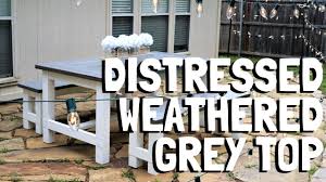 Farmhouse dining tables are great for a rustic home. Quick And Easy Diy Distressed Weathered Grey Staining Farmhouse Table And Benches Ana White Youtube