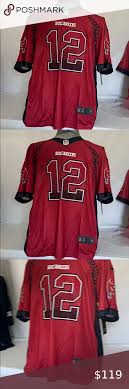 Nike Buccaneers 12 Tom Brady Red Team Jersey In 2020 Clothes Design Nike Shirts Red Team