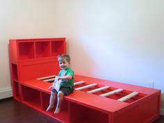 Diy Storage Bed With Headboard Free Plans From Ana White Com Diy Childrens Beds Diy Toddler Bed Diy Kids Bed