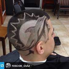 Work Done By Nba Approved Barber Roscoe Cutz Out Of Headzup Barbershop Dolphins Logo Haircut Design Www Natio Haircut Designs Shaved Hair Designs Hair Designs